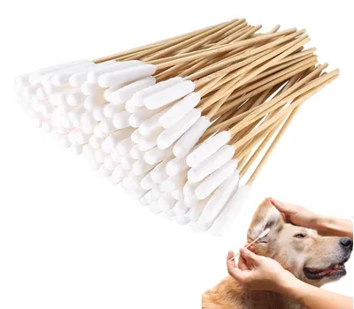 Productafbeelding van Honden wattenstaafjes voor oorreiniging, 200 stuks, lang
