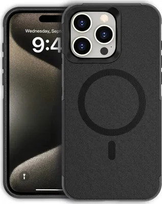 Produktbild von Mobigear Traveller iPhone 15 Pro MagSafe Hülle Hardcase Backcover Stoßfest - Schwarz