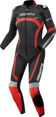 Produktbild von Bogotto Misano 2-Teiler Damen Motorrad Lederkombi, schwarz/rot, 38