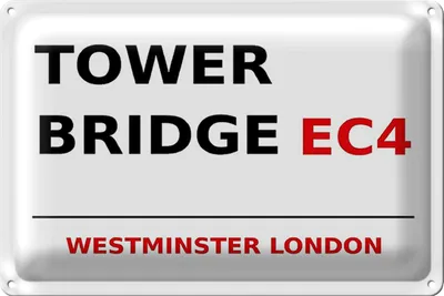 Produktbild von Blechschild London 18x12cm Westminster Tower Bridge EC4