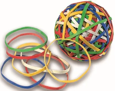 Produktbild von Gummiband Rondella Rubberball 60mm bunt ca. 200 Bänder Packung mit 20 Stück