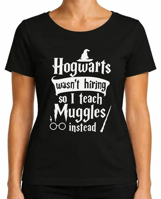 Imagen del producto de Camiseta para mujer con diseño "Hogwarts no está contratando magos muggles" para Halloween, color , talla M