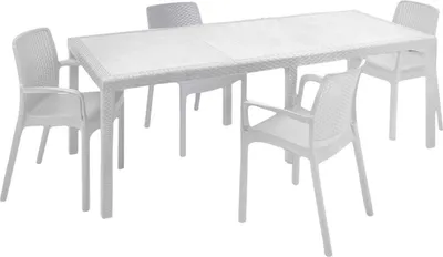 Image de Cortanze - Ensemble Table et Chaises, Blanc, 10 Places, Fabriqué en Italie
