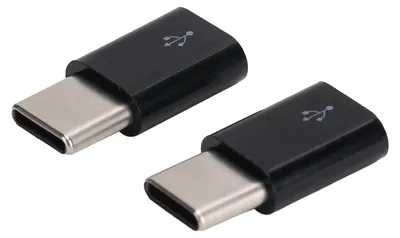 Image de 2 adaptateurs micro USB vers Type-C OTG, synchronisation du transfert de données et convertisseur de charge
