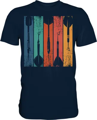 Produktbild von Vintage Dartpfeile Sport Turnier Darts T-Shirt – Navy / M