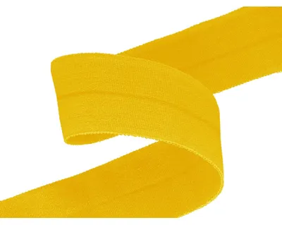 Falzgummi 20mm in Hellgelb hochelastisch – Faltgummi Schrägband Detailansicht.