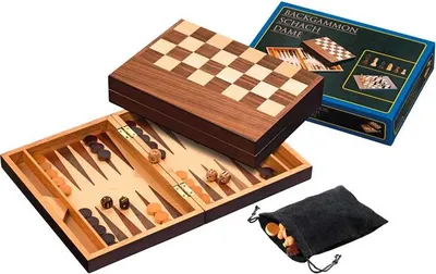 Produktbild von Philos Schach und Backgammon Set Holzkassette Feld 32 mm Königshöhe 65 mm