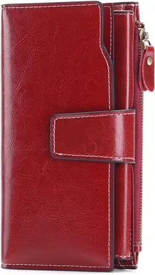 Produktbild von SENDEFN Damen Leder Geldbörse groß, RFID Schutz, viele Fächer, 20 Kartenfächer, Handyfach, geräumige Damen-Geldbörse, hochwertige Leder, stilvolles