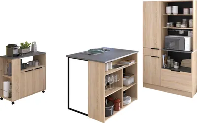 Produktbild von Buffet >Fumay 3< (3-teilig) Buffet 100x186x45, Theke 109x90x80, Beistelltisch 75x81x40