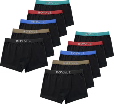 Produktbild von ROYALZ 10er Pack Boxershorts Herren "Lifestyle" Männer Unterhosen breiter Bund Unterwäsche, 10 Set (95 % Baumwolle / 5 % Elasthan)