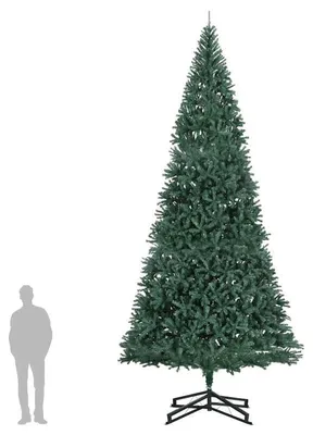 Image de Arbre de Noël artificiel, hauteur de 500 cm, aspect réaliste, couleur verte, avec une structure en acier robuste