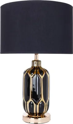 Zdjęcie produktu dla Lampa stołowa ARTE LAMP LED – klasyczna, dekoracyjna, chromowana lampa biurkowa z białym abażurem z tkaniny do salonu i sypialni – z przewodem. Kolor: Revati Czarny