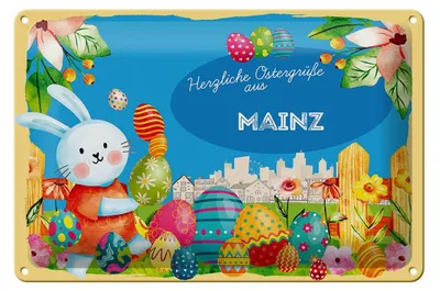 Produktbild von Blechschild Ostern Ostergrüße 30x20cm MAINZ FEST