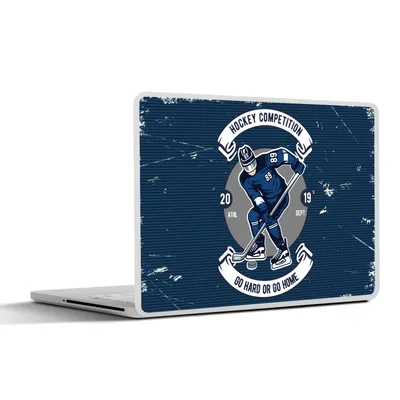 Produktbild von MuchoWow® Laptop Aufkleber Sticker Cover Eishockey - Retro - Zitat 36.5x27.5 cm - Laptop-Sticker