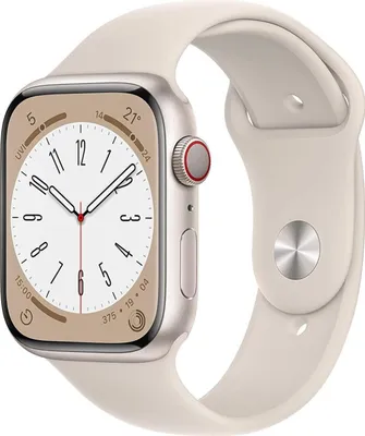 Produktbild von Apple Watch Series 8 [GPS + Cellular, inkl. Sportarmband polarstern] 41mm Aluminiumgehäuse polarstern