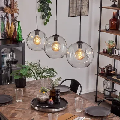 Produktbild von Villamare Hängelampe aus Metall/Glas in Schwarz/Klar
