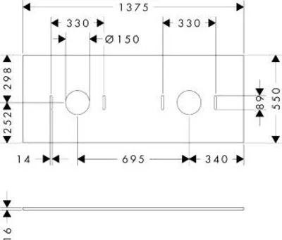 Produktbild von HANSGROHE 54280550 Konsole Xilesa E 1375x550mm