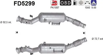 Produktbild von AS FD5299 Dieselpartikelfilter Rußpartikelfilter DPF passend für MERCEDES-BENZ SPRINTER 3,5-t Kasten (906) Euro 6 Abgasanlage Diesel