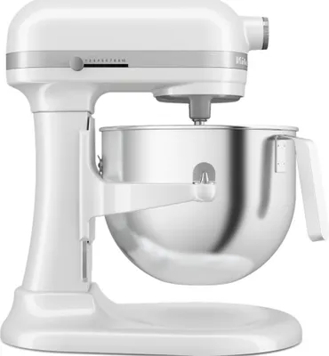 Produktbild von KitchenAid 5KSM70JPXEWH, Standmixer, Grau, Edelstahl, Weiß, Schlagen, Kneten, Mixen, 1,1 m, 6,6 l, Leiter, Scrollleiste