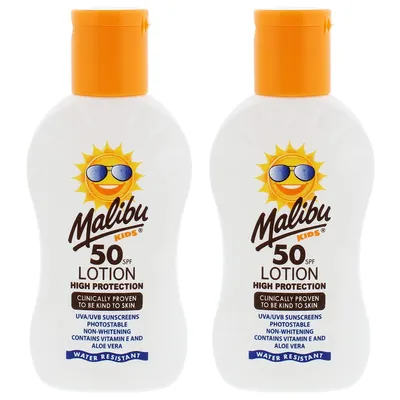 Image de Malibu Kids Lotion Lotion protectrice SPF50 100ml x2pc