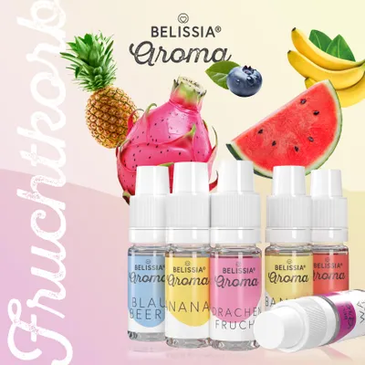 Produktbild von Belissia Lebensmittelaroma Set Fruchtkorb - 6x10ml Hochdosiertes Aroma - Kalorienfrei, Vegan - Für Speisen, Getränke, Shake, Quark uvm.