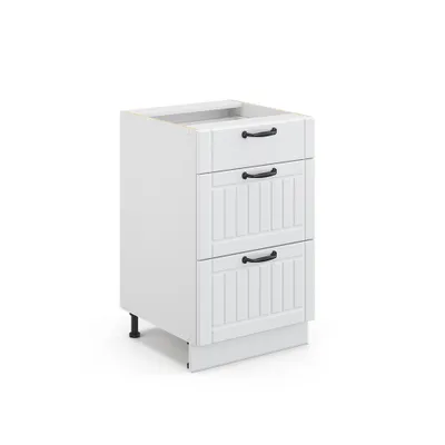 Image de Meuble bas de cuisine Vicco Fame-Line, 50 cm sans plan de travail, blanc cottage/blanc
