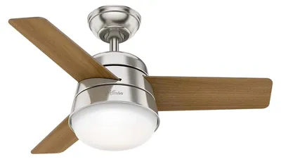 Produktbild von Deckenventilator mit Beleuchtung und Fernbedienung Finley Nickel 91 cm