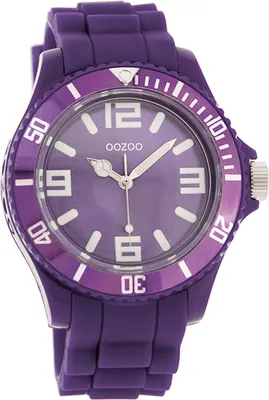 Produktbild von Oozoo Armbanduhr lila Silikon Vintage Series Damen-Herren Analog-Quarzuhr UOC4290A