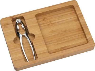 Produktbild von Nussknacker aus Metall mit Bambusschale