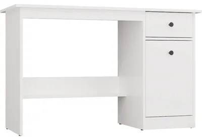 Produktbild von Weißer Schreibtisch mit Schublade und Schrank – CDF Chester 120