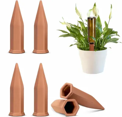Terrakotta-Bewässerungsspikes, 4er-Set, automatische Pflanzenbewässerung