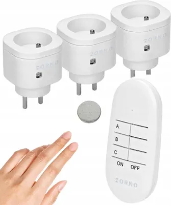 Immagine prodotto di orno-logistic | Prese Wireless 3+1 - Bianche - Controllo Remoto - Energoefficienti E Compatte