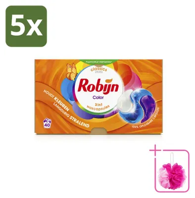 Produktbild von 5 x Robijn Classics Color 3-in-1 Wascapsules - Sparpackung - 5 Stücke