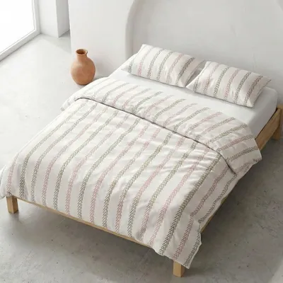 Zdjęcie produktu dla Omgoods - Komplet pościeli z wzorem w paski, 180 cm, 100% bawełna