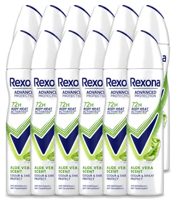 Produktbild von 12 x Rexona Deodorant Spray - Aloe Vera Duft - 150 ml - Vorteilspackung - 12 Stücke
