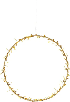 Produktbild von LED Gold Kranz Winny, batteriebetrieben, Timer, 38cm