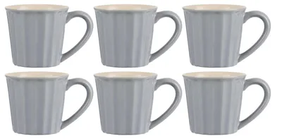 Produktbild von 6er Set Becher, Tassen MYNTE French Grey grau für 250ml Steingut Ib Laursen