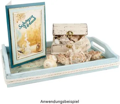 Image de Plateau en bois non traité 30 x 20 x 5 cm