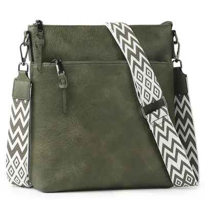 Produktbild von Umhängetasche damen Mittelgroß, Handtasche mit mehreren, Taschen mit Verstellbar Breitem Schultergurt Damen Tasche