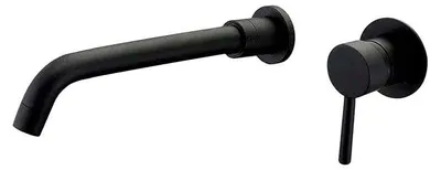 Einbau-Waschtischarmatur, schwarz, Auslauf 26 cm, Einhebelmischer