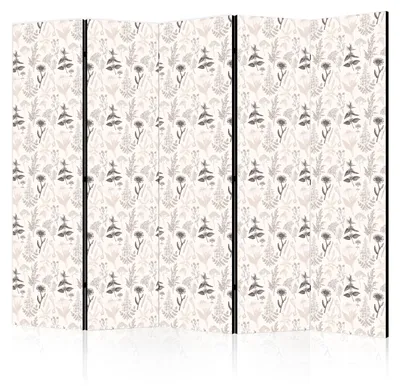 Obrázok produktu pre Paraván s potlačou na oboch stranách, 5-dielny, skladací, motív kvetov a bylín, rozmer 225 cm x 172 cm