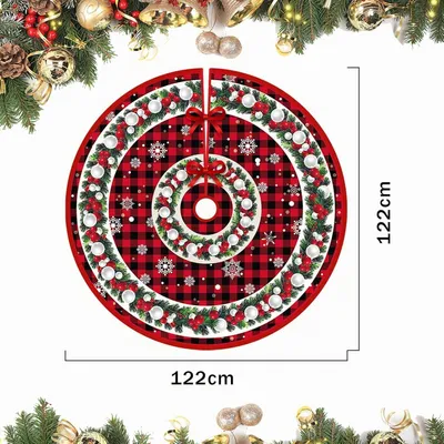 Produktbild von Gestrickter Weihnachtsbaumteppich 122 cm, Merry Christmas, fš¹r Wohnzimmer und Weihnachtsbaum