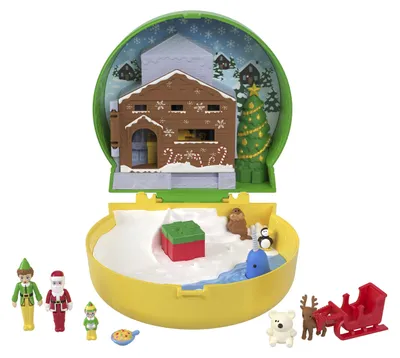 Produktbild von Polly Pocket Minipuppen und Spielset, Elf Kooperations-Spielset mit 6 Zubehörteilen, Weihnachts-Thema, Aktion/Abenteuer, 4 Jahr(e), Mehrfarbig, Kunststoff