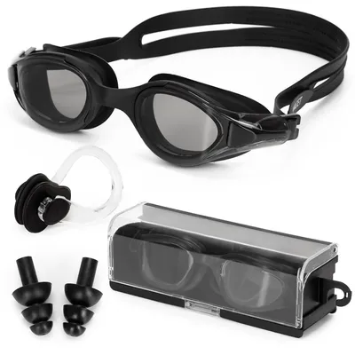 Produktbild von Aquaget® Schwimmbrille mit Anti-Beschlag und UV400-Schutz, inkl. Etui, für Pool und Freiwasser, verstellbar