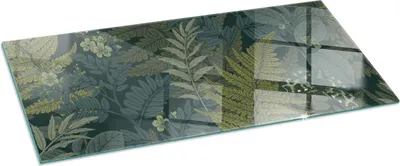 Zdjęcie produktu dla Szklana podstawa pod piec 125x50 cm - piec - szklana płyta kominkowa - szkło ochronne - płyta chroniąca przed iskrami - szklana podstawa ognioodporna - płyta chroniąca przed ciepłem - szklana podstawa ochronna - motywy roślinne z motylami