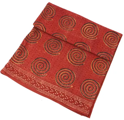 Produktbild von Blockdruck Tagesdecke, Bett & Sofaüberwurf, Handgearbeiteter Wandbehang, Wandtuch - Design 29, Rot, Baumwolle, Größe: Double 225*275 cm