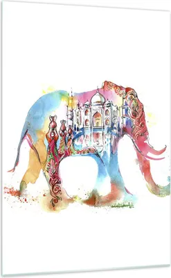 Produktbild von Bilder auf glas - Einteilig - Elefant Indien ethnisch Kultur - 70x100cm - Glasbilder - Wandbilder - Bilder - Wanddekoration aus Glas - Glas Bilder - Wandbild auf Glas - GPA70x100-3037