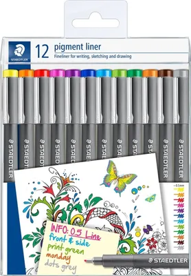 Produktbild von Fineliner staedtler pigment 308 0.5mm 12 st ass | case a 12 piece | 10 pieces