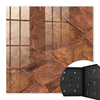 Produktbild von Metall Schlüsselkasten 30 x 30 cm - schwarzer Schlüsselschrank zur Wandmontage - wandhängende Schlüsselbox mit Tür - rechts öffnend - Schlüsselaufbewahrung für Flur - Büro - Arbeitszimmer - Werkstatt - Garage - Steintextur