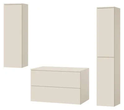 Produktbild von Badezimmerset 3-Teilig: Unterschrank + 2 Hochschränke Color Macadamia (2S 80 + 1D 100 + 2D160)